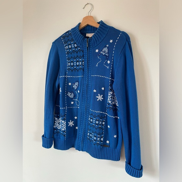 Vintage Northern Reflections Festive Winter Cardigan Sweater - Picture 2 of 6